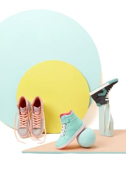 upside down sneakers product photography