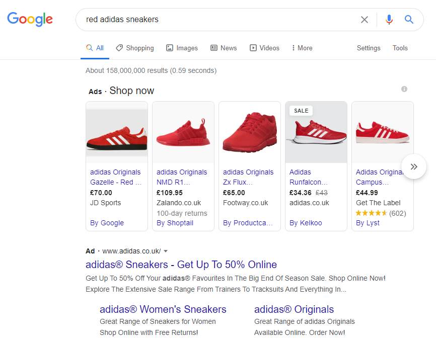 Google_SERPs_Adidas_sneakers