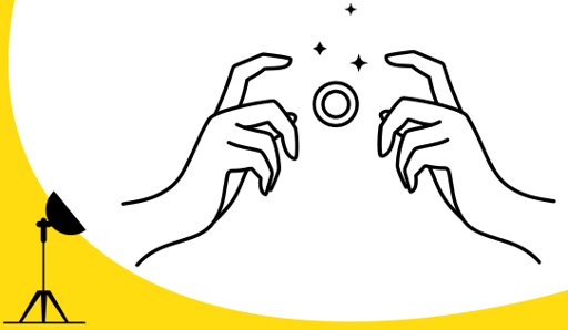 illustrated hands taking a photo