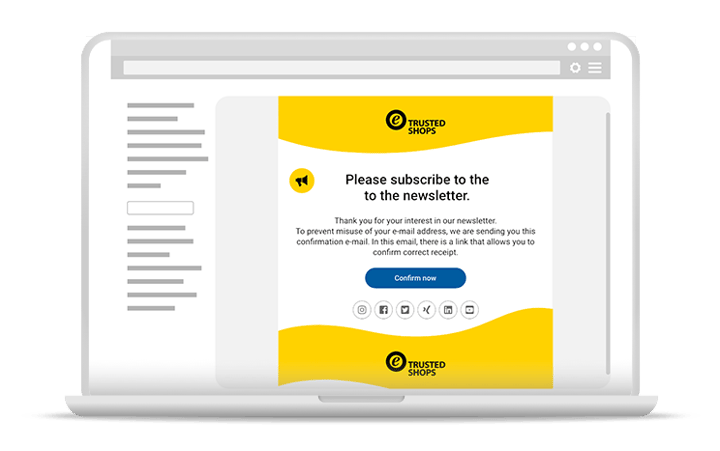 preview of newsletter registration confirmation