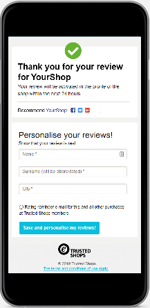 Trusted Shops review request thank-you