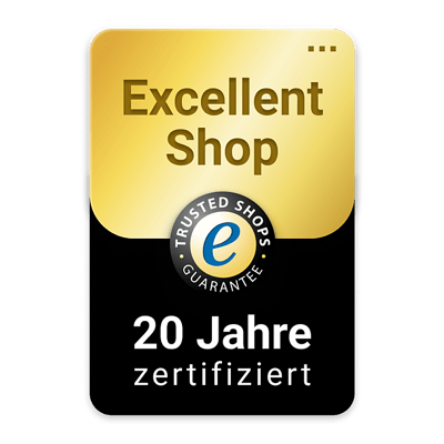 Trust Awards by Trusted Shops: Excellent Shop Award 20 Jahre
