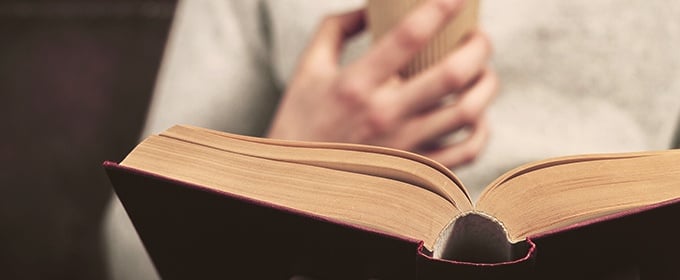 person reading a book
